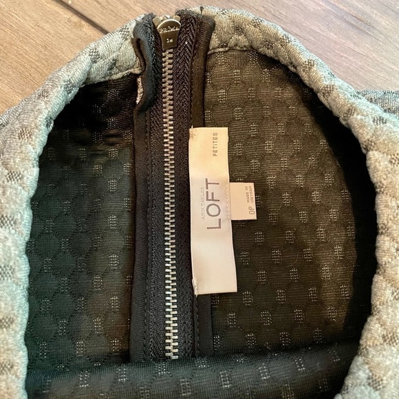 Loft Long Sleeve Swing Short Dress Black/gray - Picture 5 of 10